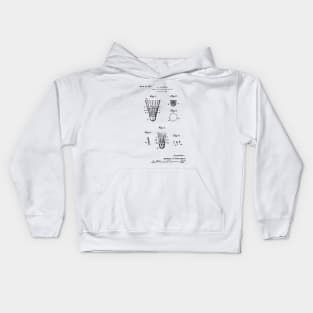 Badminton patent drawing Kids Hoodie